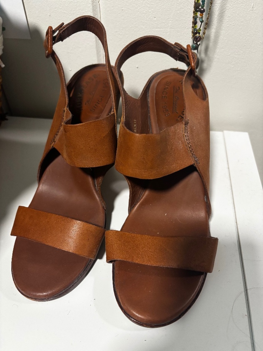 Leather Kork-Ease wedge heels